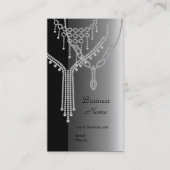 Carte de visite Bijoux Élégants Gris Argent (Devant)