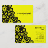 Carte De Visite Bijoux en cascade - Jaune (Devant / Derrière)