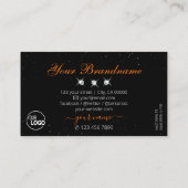 Carte De Visite Bijoux en marbre orange noire parkling Ajouter un  (Dos)