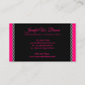 Carte De Visite Bijoux en noir rose diamant (Dos)