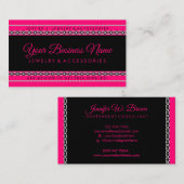 Carte De Visite Bijoux en noir rose diamant (Devant / Derrière)