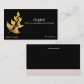 Carte De Visite Bijoux en or - Perle de culture blanche (Devant / Derrière)