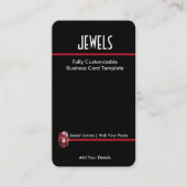 Carte De Visite Bijoux en strass simple - Logo en strass Ruby (Devant)