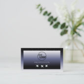 Carte De Visite Bijoux et logo modernes de Gradient Bleu Noir (Debout devant)