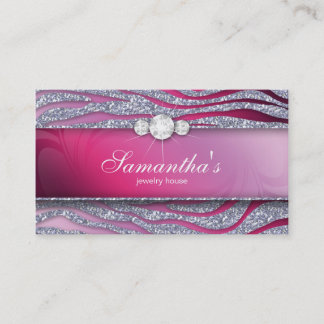 Carte De Visite Bijoux étincelante Zebra Plum Parties scintillant 