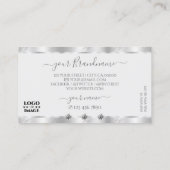 Carte De Visite Bijoux étincelants en argent chatoyant avec logo l (Dos)