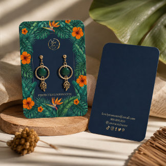 Carte De Visite Bijoux floraux tropicaux collier boucles d'oreille
