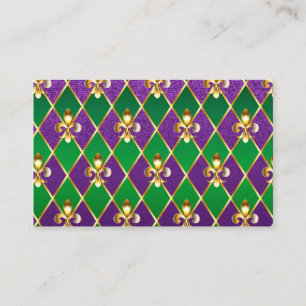Carte De Visite Bijoux Fond Mardi Gras