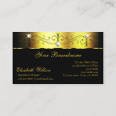 Carte De Visite Bijoux glacé noir or glacé avec logo (Dos)