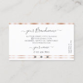 Carte De Visite Bijoux Rose de luxe en or blanc parkling avec logo (Dos)