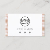 Carte De Visite Bijoux Rose de luxe en or blanc parkling avec logo (Devant)