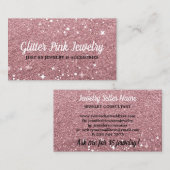 Carte De Visite Bijoux rose étincelante (Devant / Derrière)