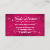 Carte De Visite Bijoux rose parties scintillant (Dos)