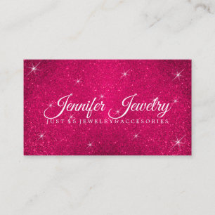 Carte De Visite Bijoux rose parties scintillant