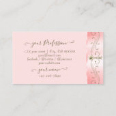 Carte De Visite Bijoux Rose rose orné de luxe avec logo (Dos)