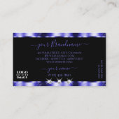 Carte De Visite Bijoux Shimmery Royal Blue Black Sparkle avec logo (Dos)