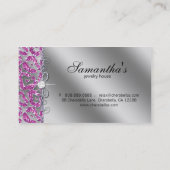 Carte de visite bijoux Sparkle Zebra Pink Silver (Dos)