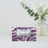 Carte de visite bijoux Sparkle Zebra Silver Purple (Debout devant)