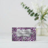 Carte de visite bijoux Sparkle Zebra Silver Purple (Debout devant)