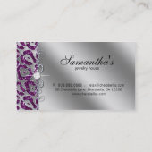 Carte de visite bijoux Sparkle Zebra Silver Purple (Dos)