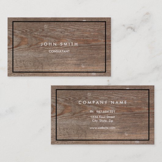 Carte de visite bilatéral de sembler du bois (Devant / Derrière)