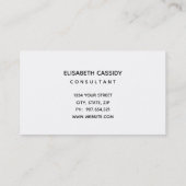Carte de visite bilatéral moderne minimaliste (Dos)