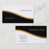 Carte de visite bilatéral, noir et blanc, or (Devant / Derrière)