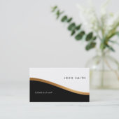 Carte de visite bilatéral, noir et blanc, or (Debout devant)