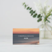 Carte De Visite Bilingue chinois de coucher du soleil sophistiqué (Debout devant)