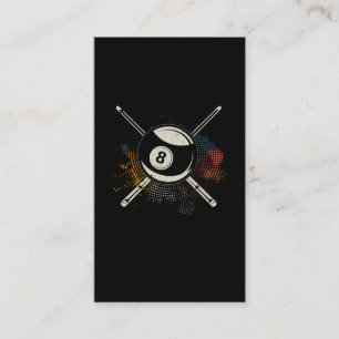 Carte De Visite Billard coloré Billard Queue Pool Huit Billard Bil