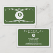 Carte De Visite billard de mod (couleur personnalisable) (Devant / Derrière)