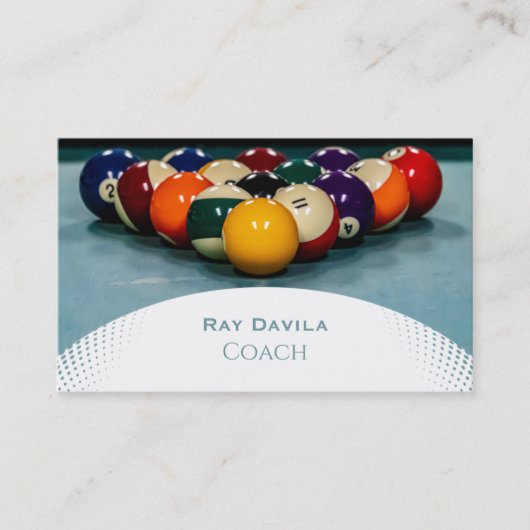 Carte De Visite Billard d'entraîneur de piscine (Devant)