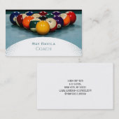 Carte De Visite Billard d'entraîneur de piscine (Devant / Derrière)