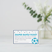 Carte De Visite Billet Baby shower de soccer bleu clair (Debout devant)