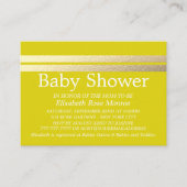 Carte De Visite Billet Chic Gold Foil, Baby shower Jaune (Devant)