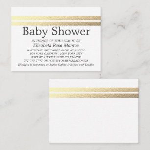 Carte De Visite Billet Chic Gold Foil, Billet Baby shower Blanc
