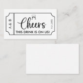 Carte De Visite Billet d'achat pour Mariage noir et blanc (Devant / Derrière)
