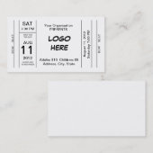 Carte De Visite Billet d'admission (Devant / Derrière)