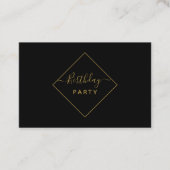Carte De Visite Billet d'anniversaire Black & Gold Diamond (Devant)