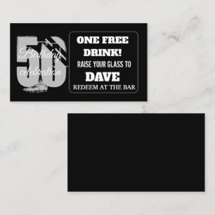 Carte De Visite Billet d'anniversaire jeton de bar d'anniversaire 