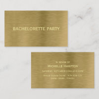 Billet de Bachelorette de Faux Gold Metal Texture