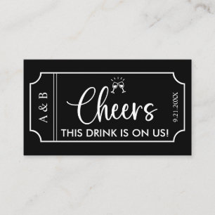 Carte De Visite Billet de billet pour le Mariage noir