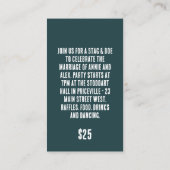 Carte De Visite Billet de boeuf et de chien (Dos)