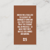 Carte De Visite Billet de boeuf et de chien (Dos)