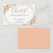 Carte De Visite Billet de boisson Fleurs aquarelles géométriques (Devant / Derrière)