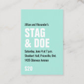 Carte De Visite Billet de cerf vintage (Dos)