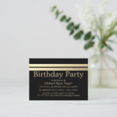 Carte De Visite Billet de fête d'anniversaire Chic Gold Foil (Debout devant)