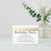 Carte De Visite Billet de fête d'anniversaire Chic Gold Foil (Debout devant)