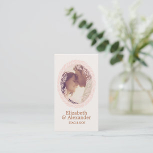 Carte De Visite Billet de fête de couronne en bois gravé - Ivoire