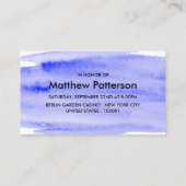 Carte De Visite Billet de la partie de baccalauréat d'aquarelle (Dos)